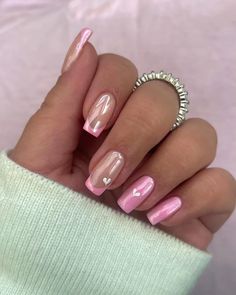 Pink Chrome Nail, Chrome Nail Ideas, Pink Summer Nails, Chrome Nail Art, Punk Nails, Summery Nails