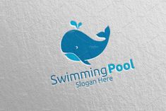 the swimming pool logo is designed to look like a whale