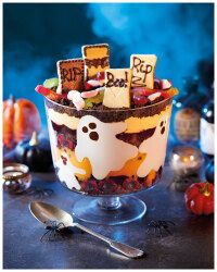 a halloween dessert with marshmallows and candy