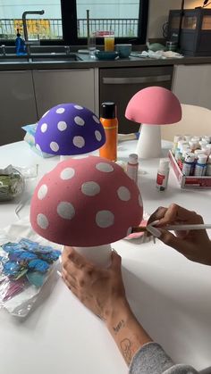 DIY Handmade Mushroom. #diy #diycraft #handmade #homedecor #interiordesign #doityourself #home Diy Crafts Cute Paper, Mushroom Decorations Diy, Fun Arts And Crafts For Teens, Creative Corner Ideas, Clay Making At Home, Clay Home Decor Diy, Aesthetic Crafts Diy Projects, Mushroom Crafts Diy, Fairytale Diy