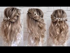 Half Up Half Down Hair Tutorial, Braided Half Up Half Down Hair, Diy Bridal Hair, Half Up Curls, Half Up Half Down Wedding Hair, Braid Half Up Half Down, Bridal Hair Half Up, Half Up Wedding, Half Up Wedding Hair