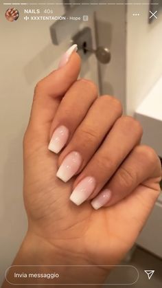 Basic Ombre Nails, Basic Nail Inspo Short, Basic Nail Inspo Acrylic, Basic Nails Acrylic, Nail Inspo Basic, Basic Nail Ideas, Basic Acrylic Nails, Sheer Nails, Hippie Nails