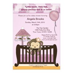 This is a perfect baby shower invitation to match the Cocalo Jacana Monkey Jungle theme or simply for those who love cute little monkeys. Features an adorable baby monkey in a crib. This particular listing is in the lavender/pinks original ORCHID colors as the actual bed set. Lavender Baby Shower Invitations, Boy Monkey, Monkey Baby Shower, Boy Shower Invitations, Monkey Baby, Boho Baby Shower Invitations, Elephant Baby Shower Invitations, Baby Shower Invitation Cards