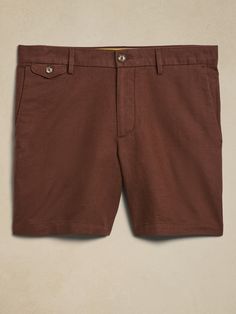 7" Linen-Cotton Short | Banana Republic Casual Cotton Shorts For Travel, Brown Summer Shorts For Outdoor, Brown Cotton Bermuda Shorts, Casual Cotton Shorts With 5-inch Inseam, Cheap Orange Men's Shorts, Brown High-waisted Cotton Shorts, Cotton Shorts With Welt Pockets And 5-inch Inseam, 5” Inseam Shorts Men, Spare Change