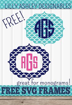 two monogrammed frames with free svg files