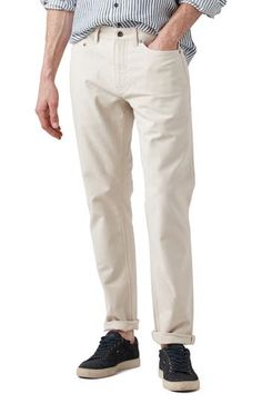 Premium cotton sourced from California's San Joaquin Valley keeps you comfortable in these slim-fit jeans featuring a touch of stretch for easy motion. 32" inseam, 14" leg opening, 10" front rise, 15" back rise (size 32) Zip fly with button closure Five-pocket style 99% cotton, 1% elastane Machine wash, tumble dry Imported G Signature, Latest Jeans, Jean Short, Long Jeans, Short Legs, Straight Fit Jeans, Nudie Jeans, Tapered Jeans, Fitted Trousers