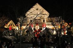 a house with christmas lights and decorations on it