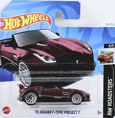 a hot wheels car is shown in the packaging for its new model, jaguar - type project 7