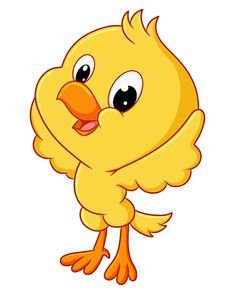 a cartoon yellow bird with big eyes