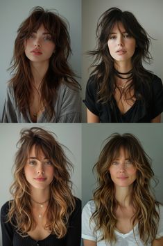 Curtain Bangs Ideas, Ideas For Straight Hair, Bang Ideas, Long Curtain Bangs, Bangs Ideas, Shaggy Long Hair, Long Shag Haircut, Haircuts Straight Hair, Long Hair With Bangs