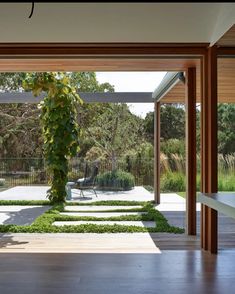 an open living room with lots of plants on the floor