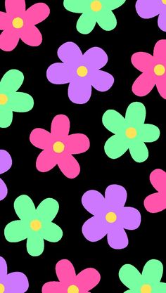 an image of colorful flowers on black background