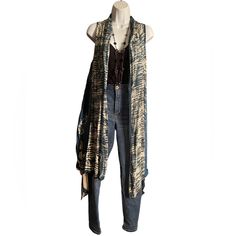 Sacred Threads Vest Is A Onesize. Love This. Bold And Beautiful To Dress Up An Outfit! The Length Is Approximately 53 Inches. If It’s Too Long, You Knit The Sides. The Short Part Measurement Is Approximately 38 Inches. It Is New With Tags. The Last Pic Shows How It Looks On. Sleeveless Cotton Cardigan For Layering, Casual Open Front Fall Vest, One Size Cotton Outerwear For Layering, Casual Sleeveless Cardigan For Day Out, Bohemian Fall Vest Outerwear, Bohemian Vest Outerwear For Fall, Bohemian Vest For Fall Layering, Beige Cotton Outerwear One Size, One-size Beige Cotton Outerwear