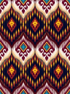 an abstract pattern with red, yellow and blue colors on a dark background photo - shopped