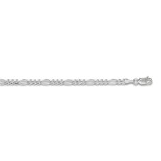 Fashioned in 14K white gold, this stylish women's 18-inch solid figaro link necklace is perfect for a bold layered look. The chain is approximately 3.0mm wide and secures in place with a lobster clasp. Classic White Gold Jewelry With Figaro Chain, White Gold Figaro Link Chain Necklace, White Gold Oval Link Jewelry With Figaro Chain, White Gold Necklace With Figaro Chain Link, White Gold Figaro Chain Link Jewelry, Sterling Silver Jewelry With Figaro Chain, White Figaro Chain Link Jewelry, Formal White Gold Figaro Chain Necklace, White Gold Figaro Chain Necklace With Rectangular Links