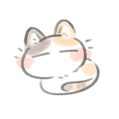 a drawing of a cat with its eyes closed