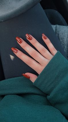 November Nails Colors, Red Orange Nails, Orange Acrylic Nails, Money Nails, Orange Nail Designs, August Nails, September Nails, November Nails, Fall Gel Nails