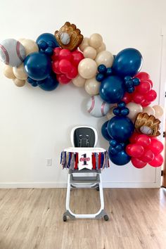 Baseball Balloons - Rookie Year First Birthday Baseball Balloon Arch, Rookie Year Birthday Party, Baseball Theme Birthday Party