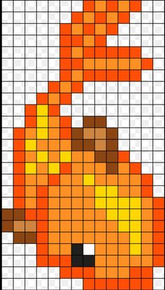 an orange and yellow pixel art piece