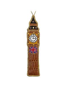 a clock tower with the british flag painted on it