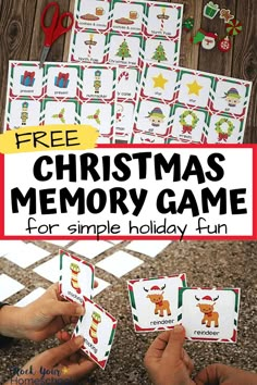 free christmas memory game for kids to play with the holiday themed family and friends in their home