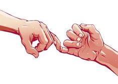 two hands reaching out towards each other with one hand holding the other's arm