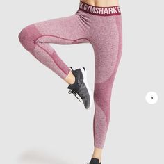 Nwt Gymshark Flex Leggings V3 Size Small Color: Beet/Chalk Pink - High Rise Fit - Body Contouring - Sweat-Wicking Fabric - Heat Sealed Branding To Hip - Jacquard Branding Allover Waistband - 57% Nylon, 36% Polyester, 7% Elastane Gymshark Flex Leggings, Flex Leggings, Athletic Clothes, Gymshark Women, Gym Clothes Women, Gymshark Leggings, Pink Leggings, Seamless Leggings, Gym Wear