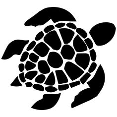 a black and white silhouette of a turtle