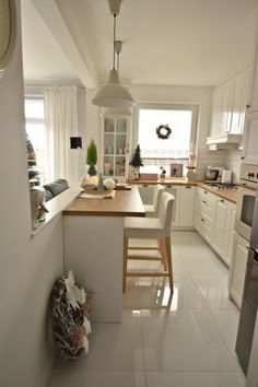 the kitchen is clean and ready to be used for cooking or dining room furniture,