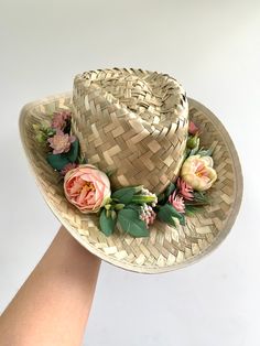 Summer Festival Sun Hat embellished with silk wild flowers  Flowers are in shades of pinks and lavenders  Natural reeds woven into a straw styles sun hat One size Dispatched by 1st Class Royal Mail Wide Brim Straw Hat For Summer Wedding, Wide Brim Summer Straw Hat For Weddings, Spring Boater Hat For Garden Party, Handmade Flower Hat With Curved Brim For Garden Party, Curved Brim Hat With Handmade Flowers For Garden Party, Bohemian Straw Hat For Spring Party, Adjustable Boater Hat For Spring Garden Party, Adjustable Curved Brim Costume Headpieces For Summer, Summer Wedding Fedora Straw Hat