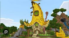 Minecraft Fruit House Ideas, Minecraft Grape Farm, Minecraft Fruit Build, Fruit Minecraft House, Fruit House Minecraft, Minecraft Ship Build, Minecraft Fruit House, Minecraft Moss House, Minecraft Mangrove Builds