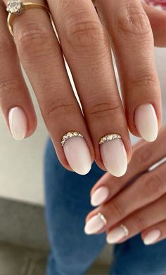 Reverse French Nails Glitter, Wedding Picture Nails, Bridal Nails With Sparkle, Reverse French Manicure Glitter, Nails For A Bridesmaid, Wedding Nails For Bride Milky White, Wedding Nails For Bride Jewels, Nail Ideas For Fall Wedding, Bride’s Nails