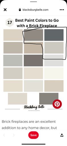 the best paint colors to go with a brick fireplace info graphic by blackbubble