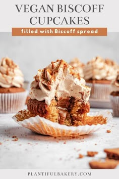 vegan biscuit cupcakes filled with biscott spread