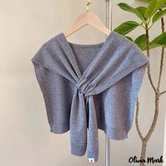 Olivia Mark - Autumn and winter new solid color knitting small shawl female sweet wind multi-color decorative warm woolen scarf Woolen Scarf, Color Knitting, Cape Fashion, False Collar, Woolen Scarves, Knitted Shawl, Capes For Women, Knitted Shawls, Womens Fall