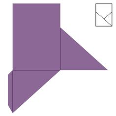 an origami piece is shown in purple