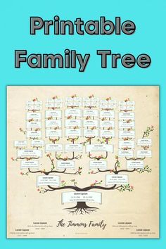 a family tree with the words, printable family tree on it and an image of a