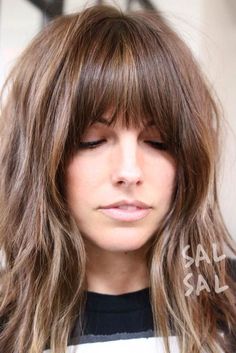 Stunning Ideas Of Medium Length Hairstyles With Bangs ★ Long Hair And Bangs, Cute Medium Length Hairstyles, Fringe Hairstyles, Long Hair With Bangs, Mid Length Hair, Haircuts With Bangs, Hair Envy, Shoulder Length Hair, Medium Length Hair Cuts