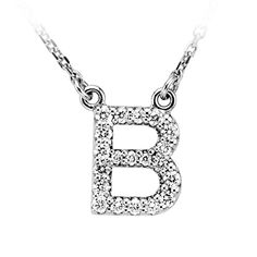 Flash your initials in diamonds with our timeless, petite block letter necklace. Rendered in 14k white gold and includes a 16 inch diamond-cut, 1mm cable chain with a spring ring clasp. The letter B is set with 20 full cut, I1 clarity, G-H round diamonds totaling 1/6 carat and is approximately 8mm (5/16 inch) in width by 11mm (7/16 inch) in length. The Letter B, Tiny Charm, Bow Jewelry, Letter B, Small Pendant, Letter Necklace, Shell Pendant, Jewelry Companies, Black Bow