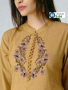 Machine Embroidery Neck Designs, Machine Embroidery Designs For Kurti, Shawl Embroidery, Books Embroidery, Hoops Embroidery, Quotes Embroidery, Silk Kurti Designs, Gift Embroidery, Embroidery Home