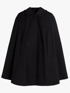 black cotton cape design epaulettes spread collar long slit sleeves straight hem Black Cape Outfit, Black Cape Costume, Knight Outfit, Cape Outfit, Dark Academia Outfits, Cape Costume, Cape Designs, Academia Outfits, Dressy Casual Outfits