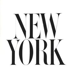 the new york logo is shown in black and white, with letters that spell out