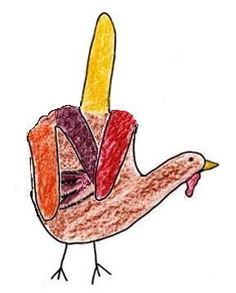 a drawing of a bird with an orange and yellow beak on it's head