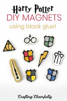 harry potter diy magnets using black glue