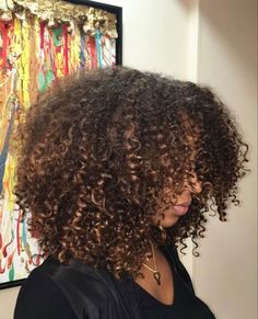 Natural Hair Highlights, Curly Highlights, Highlights For Dark Brown Hair, Dyed Curly Hair, Highlights Curly Hair, Honey Brown Hair, Dyed Hair Inspiration, Colored Curly Hair, Dyed Natural Hair