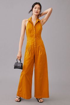 Wide Leg Picnic Jumpsuit | Nuuly Suede Jumpsuit, Jumpsuit Coverup, Unique Jumpsuits, Yellow Jumpsuit, Winter Jumpsuit, Pleated Jumpsuit, Jumpsuits And Rompers, Cropped Jumpsuit, Playsuit Romper