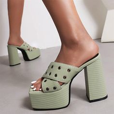 Gender: For Women Style: Fashion,KoreanOccasion: Casual,Party/Club,Office/CareerHeel Height: 12.5cmPlatform Height: 5cmSeason: Spring,Summer,Fall/Autumn,WinterPackage Contents: 1 x Shoes (Pair)Size Guide:28 = foot length 18.5-19cm (Foot width=6.5-7cm)29 = foot length 19-19.5cm (Foot width=7cm)30 = foot length 19.5-20cm (Foot width=7-7.5cm)31 = foot length 20-20.5cm (Foot width=7.5cm)32 = foot length 20.5-21cm (Foot width=7.5-8cm)33 = foot length 21-21.5cm (Foot width=8cm)34 = foot length 21.5-22 Green Synthetic Sandals With Chunky Platform, Green High Heel Eva Sandals, Green Chunky Platform Heels With Closed Toe, Green Chunky Platform Sandals With Round Toe, Green Open Toe Heels With Eva Material, Green Open Toe Eva Heels, Green Chunky Platform Heels For Spring, Spring Green Toe Post Heels, Spring Platform Toe Post Heels