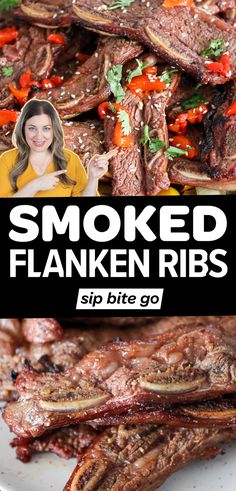 Smoked Flanken Ribs Traeger Korean Kalbi Beef Traeger Short Ribs, Smoked Korean Short Ribs, Beef Flanken Ribs Recipes, Flanken Ribs Recipes, Ribs For A Crowd, Flanken Short Ribs Recipe, Kalbi Beef, Flanken Ribs, Kalbi Ribs