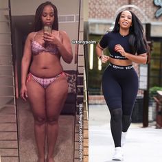 Fitness Transformation Black Women, Losing Weight Women, Body Recomposition Black Women, Fit-black-women Before And After, Black Women Photos, 1 Year Body Transformation, Loose Weight Quick, Workout Split