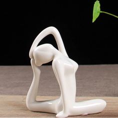 White Ceramic Yoga Figurines Hustle Nest Yoga Figurines, Abstract Figure Art, Meditation Poses, Zen Yoga, Yoga Posen, Plant Table, Pose Yoga, Bogo Sale, Ceramic Figurines